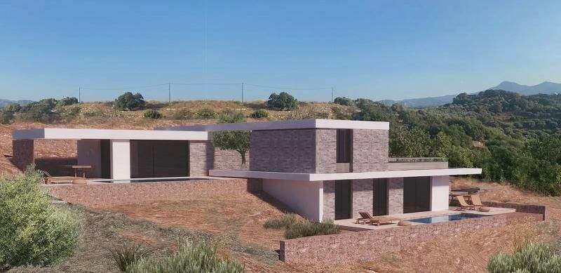 Kreta, Karoti: Grundstück mit Baugenehmigung und atemberaubendem Bergblick zu verkaufen