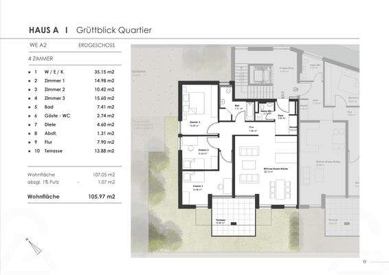 Grundriss Wohnung A2 