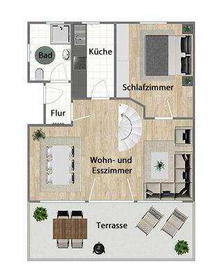 Grundriss Erdgeschoss (nicht maßstabsgetreu)