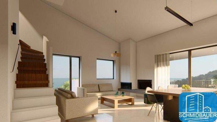 NEUBAU: Kurz vor Baubeginn eine Drei-Zimmer-Wohnung in einem kleinen Komplex in der Stadt mit atemberaubender Aussicht