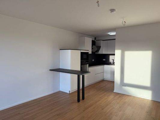 Wohn,- Esszimmer mit offner Küche