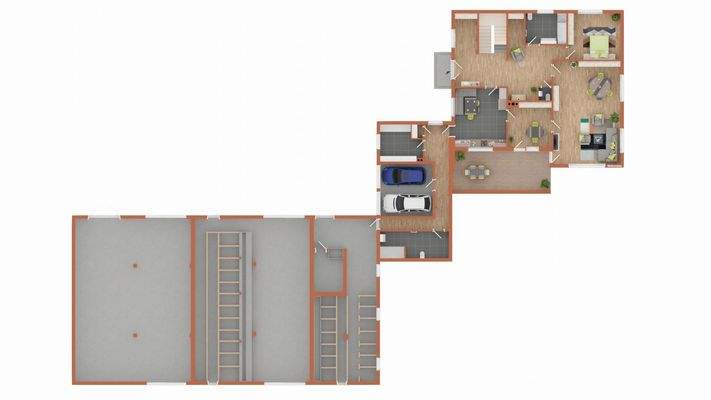 Wohnhaus EG-Wohnung mit Garagenanbau und Stall