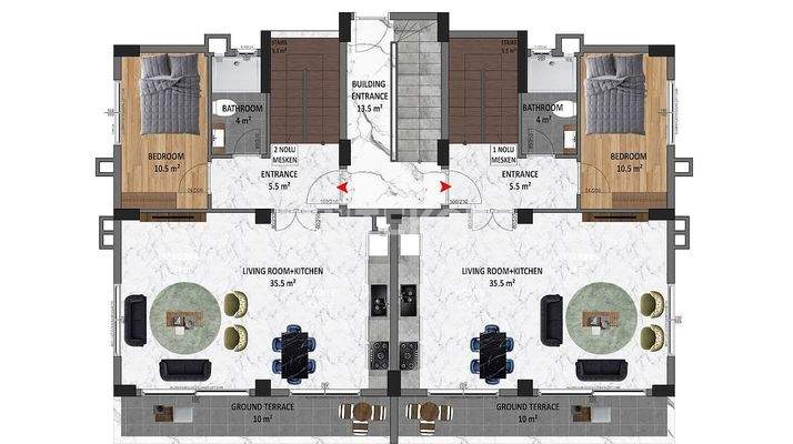Sea View Apartments in Alanya Antalya within the Complex