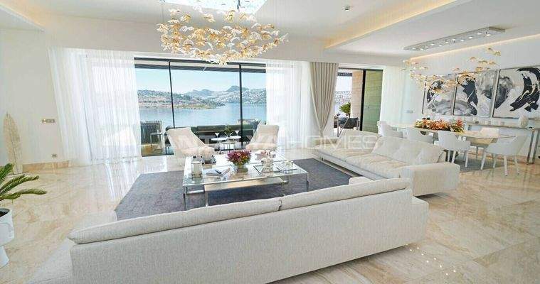 Panoramic Sea View Villas in Complex with Private Beach in Bodrum