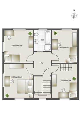 Dachgeschoss mit komfortablem Bad – charmant, bestens genutzt.