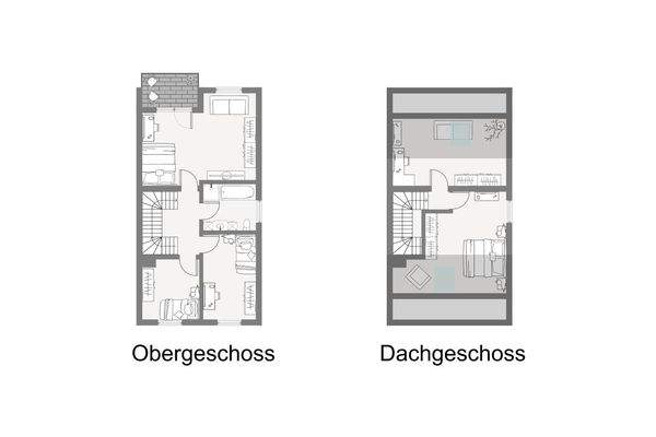 Grundriss Obergeschoss und Dachgeschoss