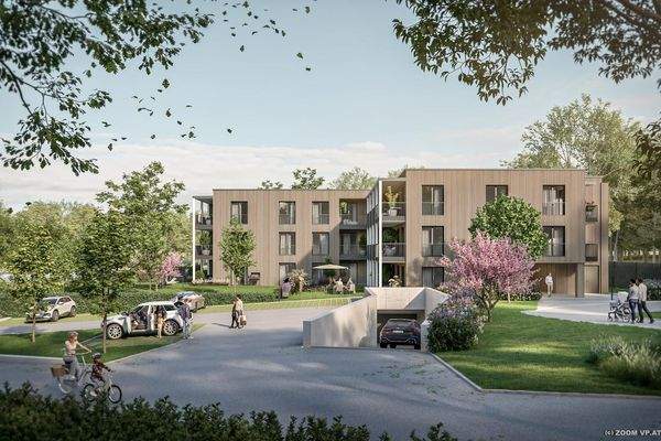 Rendering Richtung Tiefgaragenabfahrt