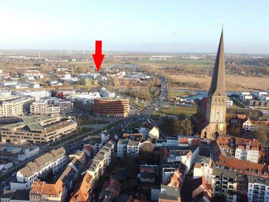 Blick Innenstadt zum Grundstück