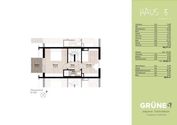 Grundrissplan 1.OG mit Balkon