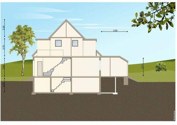 Schnitt mit Wintergarten