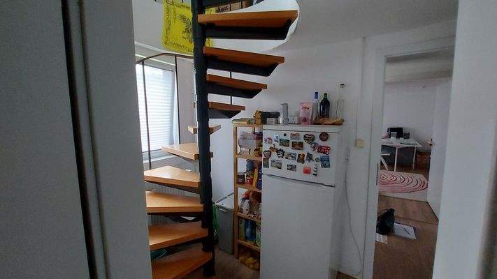 Wendeltreppe zum Schlafzimmer