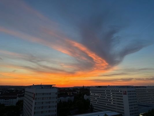 Weitblick mit Sonnenuntergang