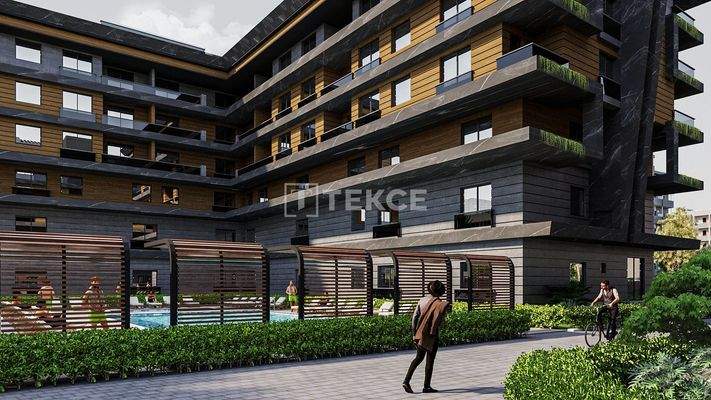 Apartments for Sale with Pool and Security in Antalya Konyaaltı