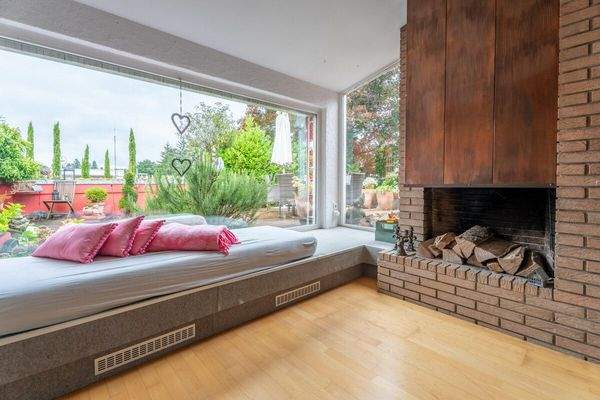 Kaminofen im Wohnzimmer 