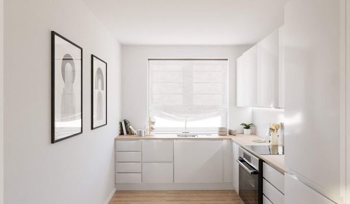 Visualisierung der Küche im Doppelhaus