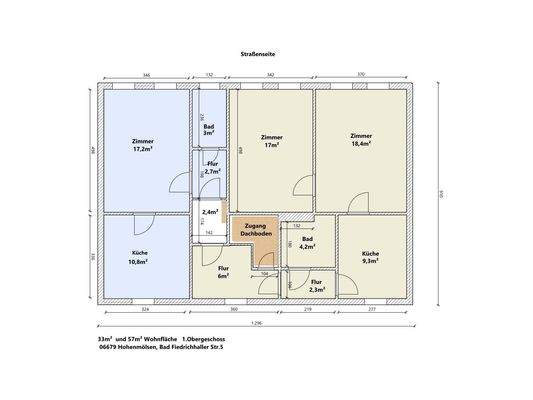 Grundriss Wohnungen 1.OG