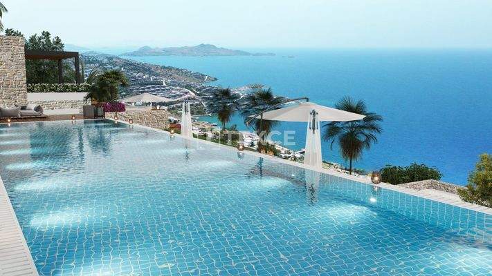 Sea View Properties in a Complex with Pool in Bodrum Turkey