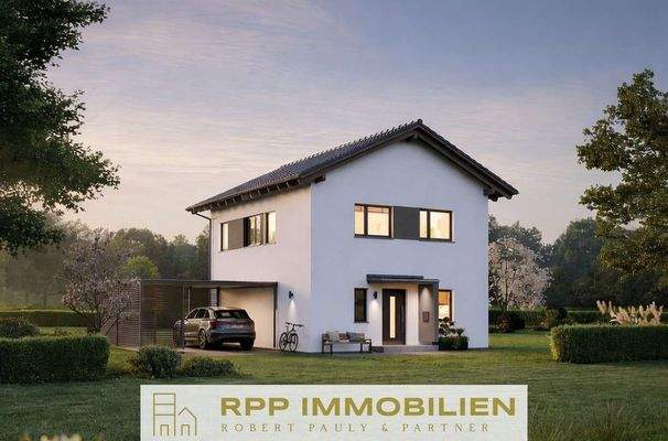 Visualisierung EFH 7,50 x 10 m mit 2 Vollgeschossen