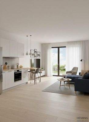 Visualisierung Wohnen/ Kochen