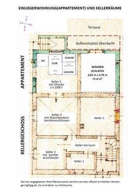 Appartement und Kellerräume