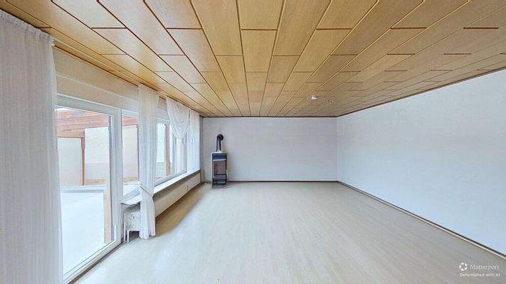 Wohnzimmer mit KI ohne Möbel