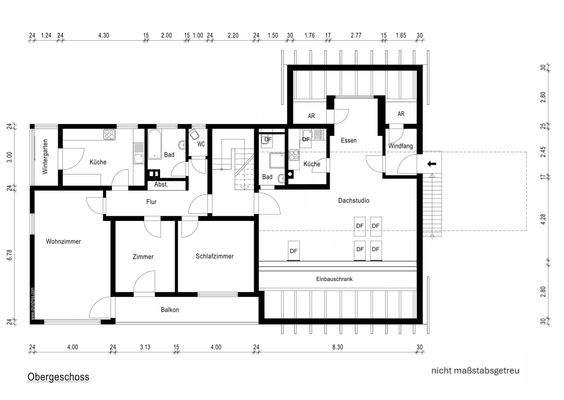 Grundriss Obergeschoss u Studio