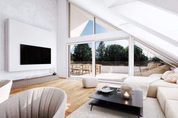 Architekturvisualisierung Herrnaugasse_INT_T5_wohnen-Terrasse