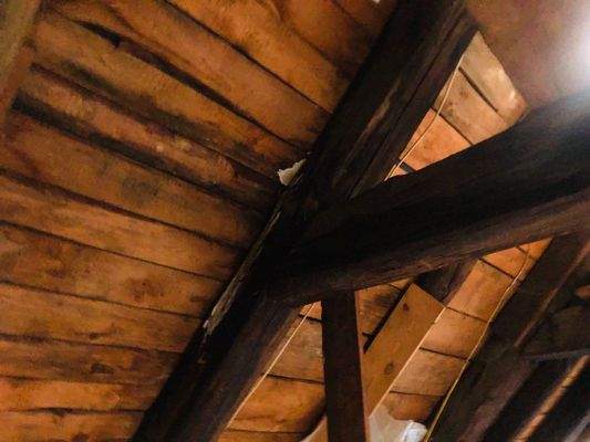 Einblick Dachgeschoß  Gebälk