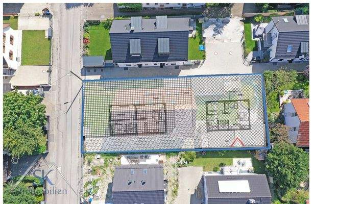 Grundstück mit Planungsansicht