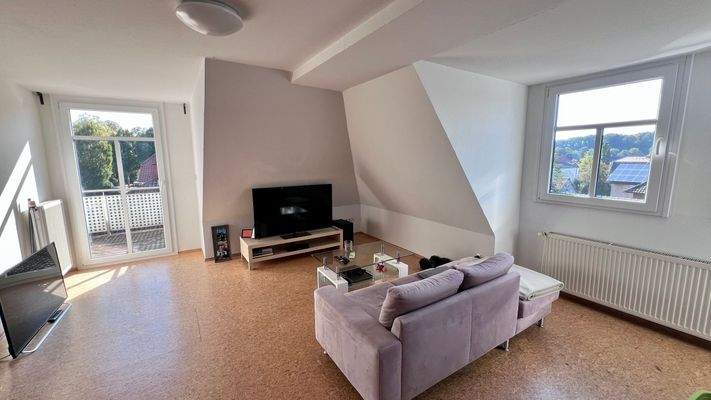 Wohnzimmer mit Dachterrasse