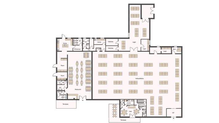 Grundriss Gewerbeteil EG