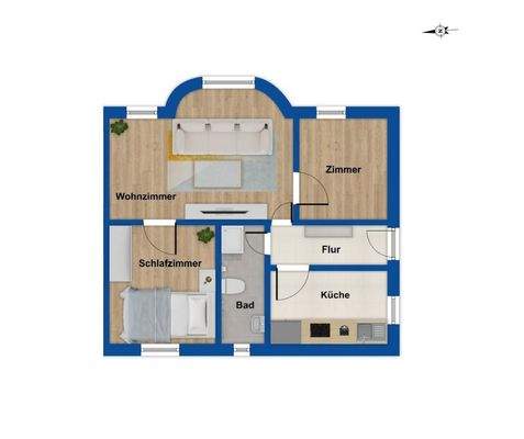 Grundriss - Wohnung E