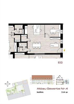 Büroeinheit Nr. 4 im Altbau-Ensemble