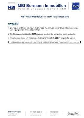 Mietpreistabelle Haus II 