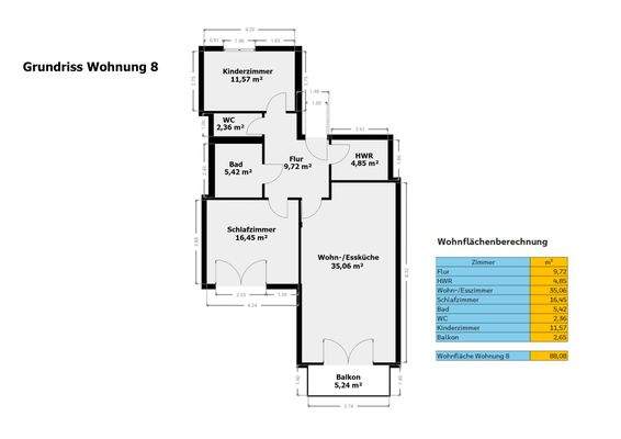 M1500_8 Grundriss Wohnung 8