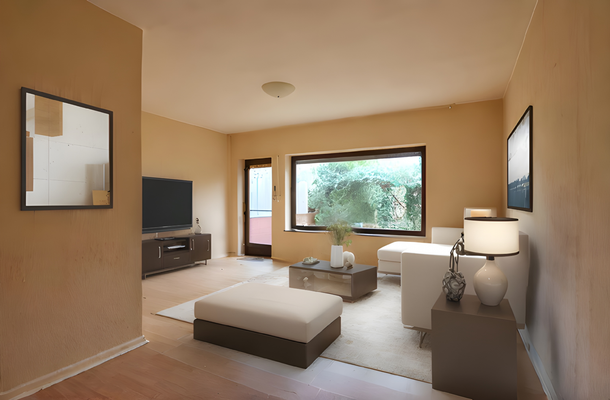 Wohnzimmer virtuell gestaged