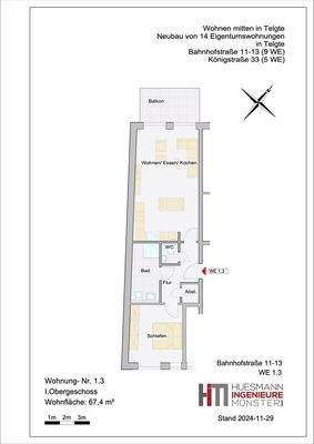 Grundriss Wohnung 1.3
