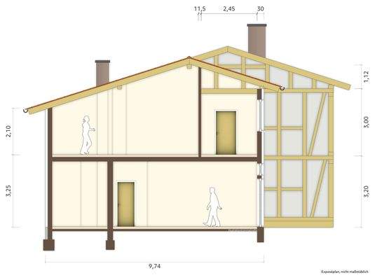 Erd- und Obergesch + Dachboden