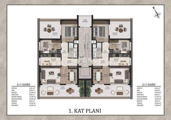 Apartments in a Complex with a Pool Near Airport in Antalya