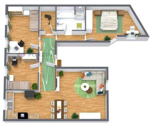 Grundrissskizze 4-Raum