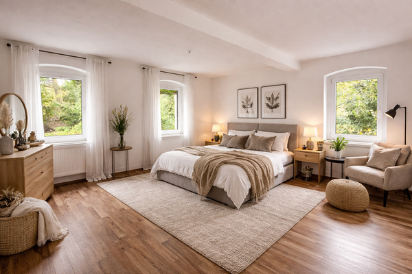 Schlafzimmer OG - Einrichtung KI generiert