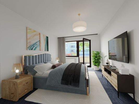 Schlafzimmer grafisch  bearbeitet