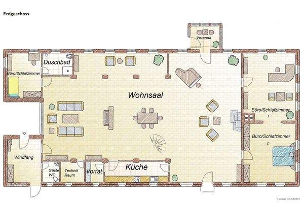 Erdgeschoss Haupthaus