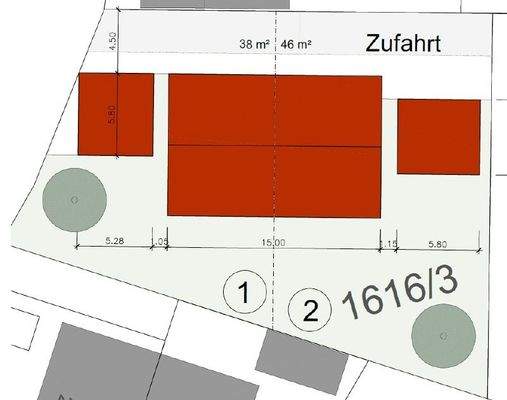 genehmigtes Doppelhaus