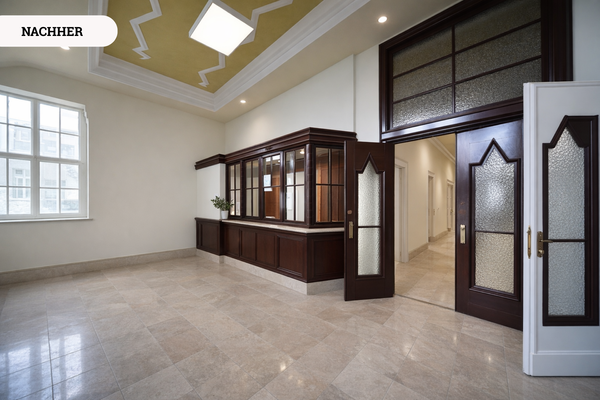 Treppenhaus 1.OG Empfang_Nachher_KI generiert