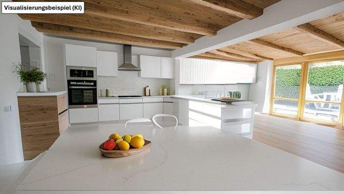 Küche/ Esszimmer, Gartengeschoss -VISUALISIERUNG-