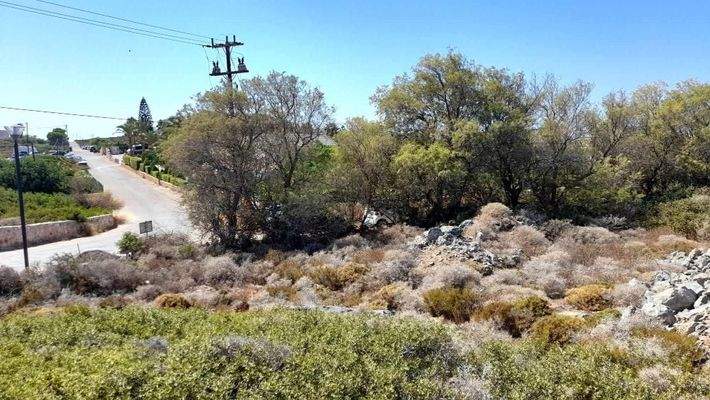 Kreta, Stavros: Eckgrundstück mit Meerblick zu verkaufen