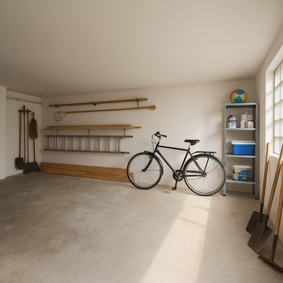 Helle Garage mit großzügigem Abstellbereich