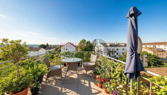 Dachterrasse begehbar vom Wohnzimmer - (KI generiert)