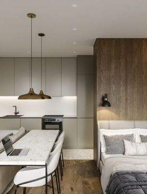 Schlafbereich und Küche